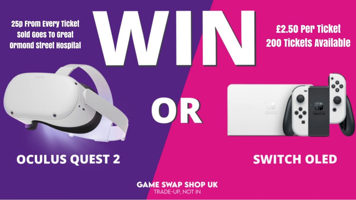 Enter Raffle to Win Switch OLED or Quest 2 hosted by Game Swap Shop UK