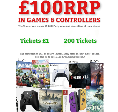 Enter Raffle to Win £100RRP In Games hosted by Game Swap Shop UK
