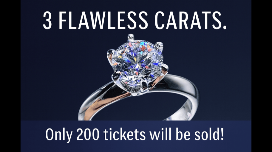 Enter Raffle to Win 3 Carat Flawless Solitaire - Platinum Over Silver ...
