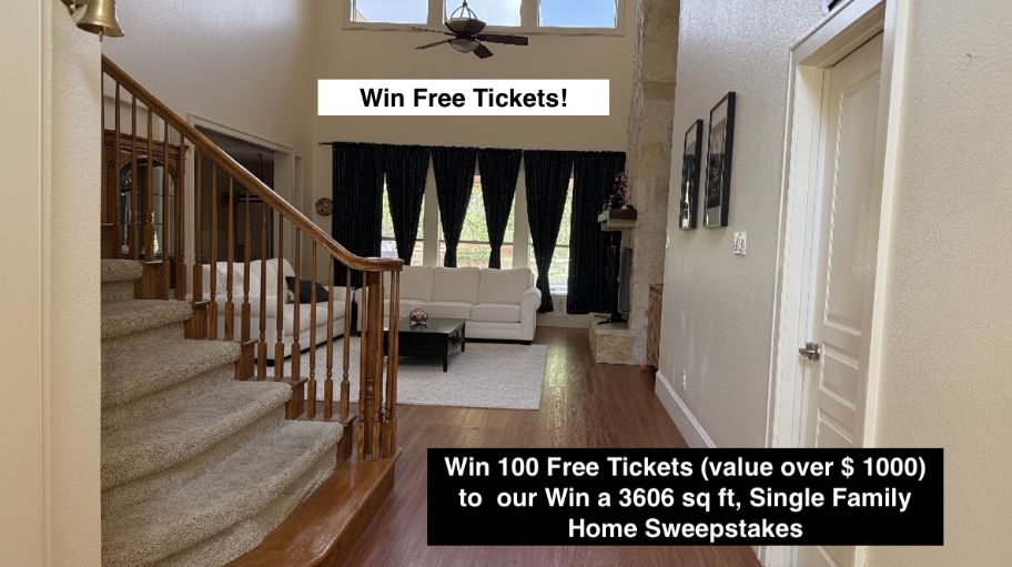 Enter Raffle to Win 100 Tickets to 3606 sq ft, family home sweepstakes ...