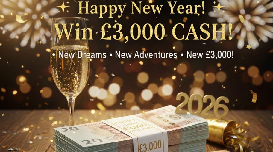 Enter Raffle to Win £3,000 on New Year's Day! hosted by Play4Prizes