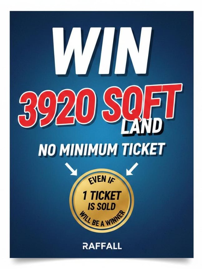 Win Raffel Enter Raffle to Win 3,920 Sq Ft Land Even If One Ticket is Purchased ...