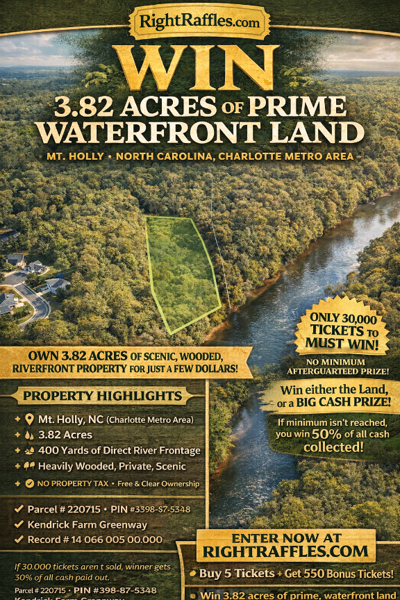 Land Raffles Enter Raffle to Win 3.82 Acres Waterfront Land in USA $300k hosted by ...