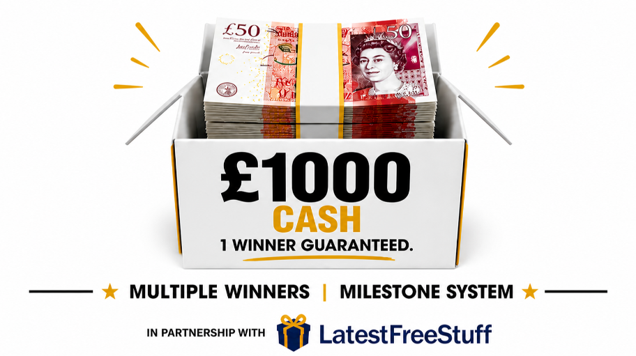 Enter Raffle to Win £1,000 CASH | Multiple Winners + Milestone Prizes ...
