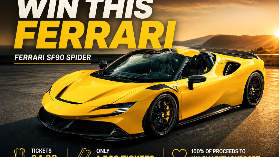Enter Raffle to Win WIN A YELLOW FERRARI SF90 STRADALE SPIDER